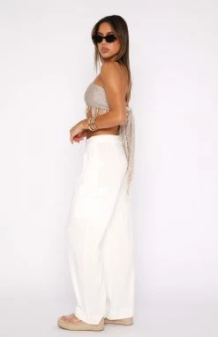 Who Do You Think You Are Linen Pants White -Outlet The Lounge Vibe Store 27.07.2343933