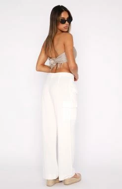 Who Do You Think You Are Linen Pants White -Outlet The Lounge Vibe Store 27.07.2343942