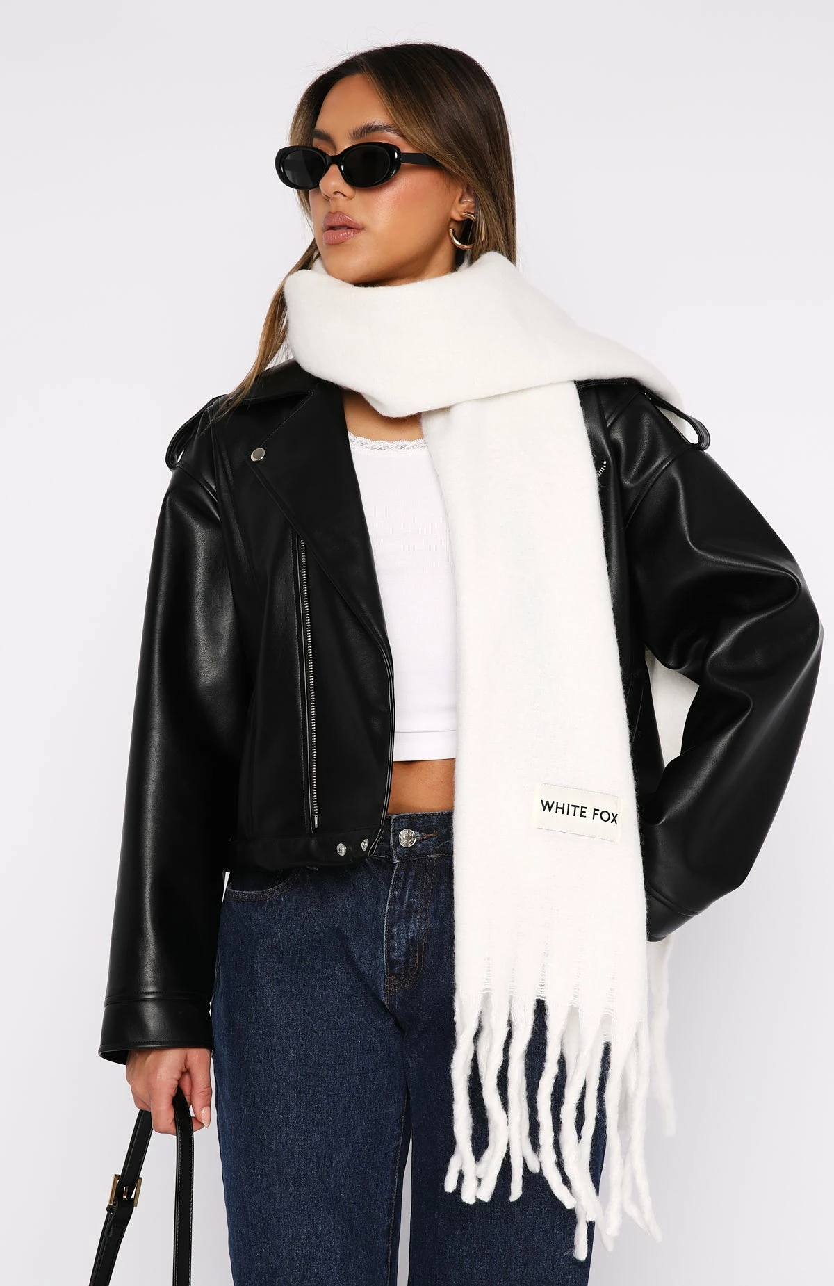 Winter Warmth Oversized Scarf White 2 Winter Warmth Oversized Scarf White - Image 2