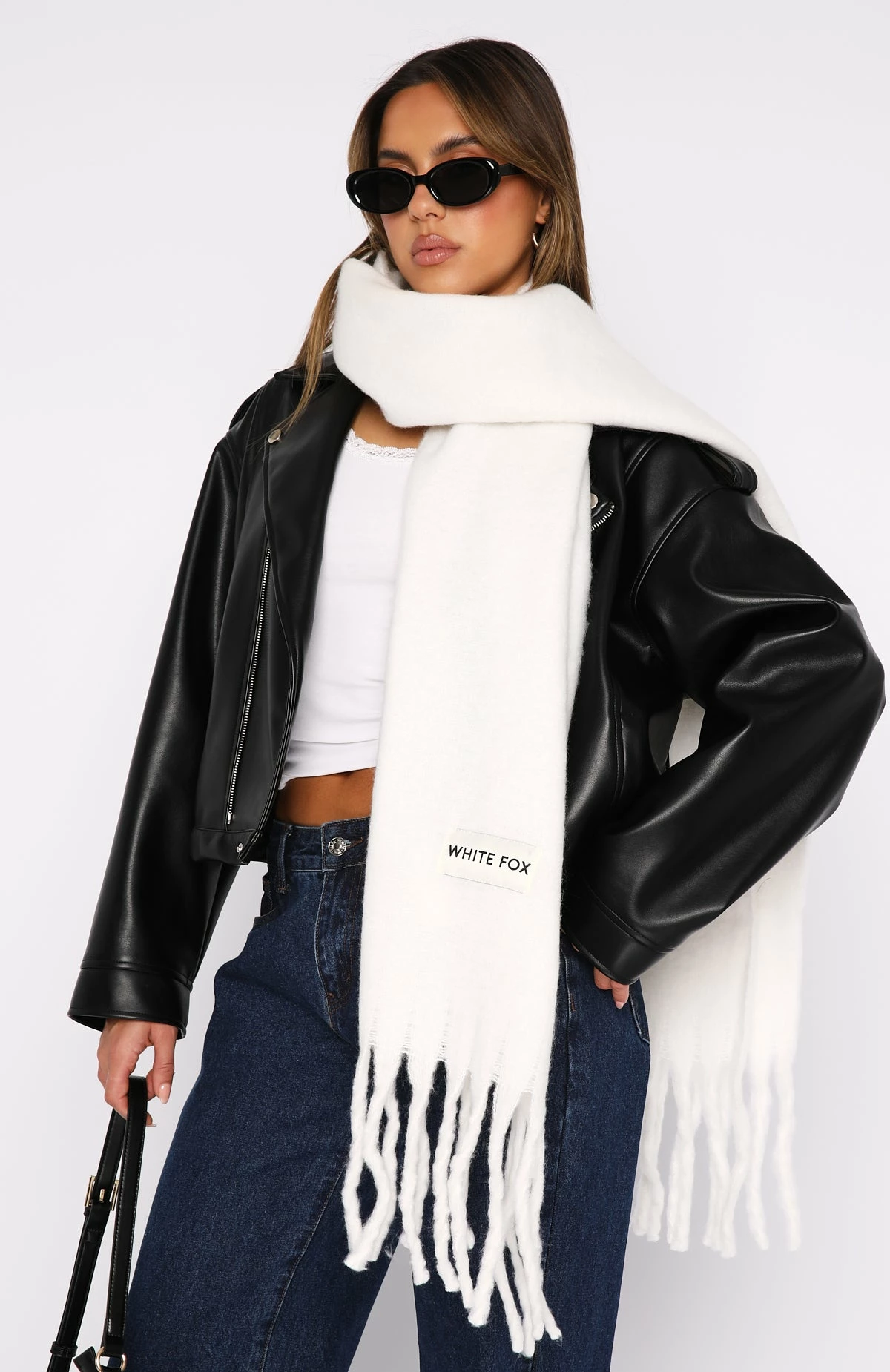 Winter Warmth Oversized Scarf White 3 Winter Warmth Oversized Scarf White - Image 3