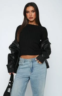 Picture Perfect Long Sleeve Top Black -Outlet The Lounge Vibe Store 29.05.2321193