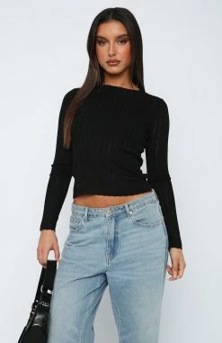 Picture Perfect Long Sleeve Top Black -Outlet The Lounge Vibe Store 29.05.2321197
