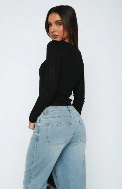 Picture Perfect Long Sleeve Top Black -Outlet The Lounge Vibe Store 29.05.2321203