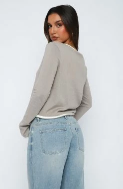 Unique Love Knit Sweater Taupe -Outlet The Lounge Vibe Store 29.05.2321573