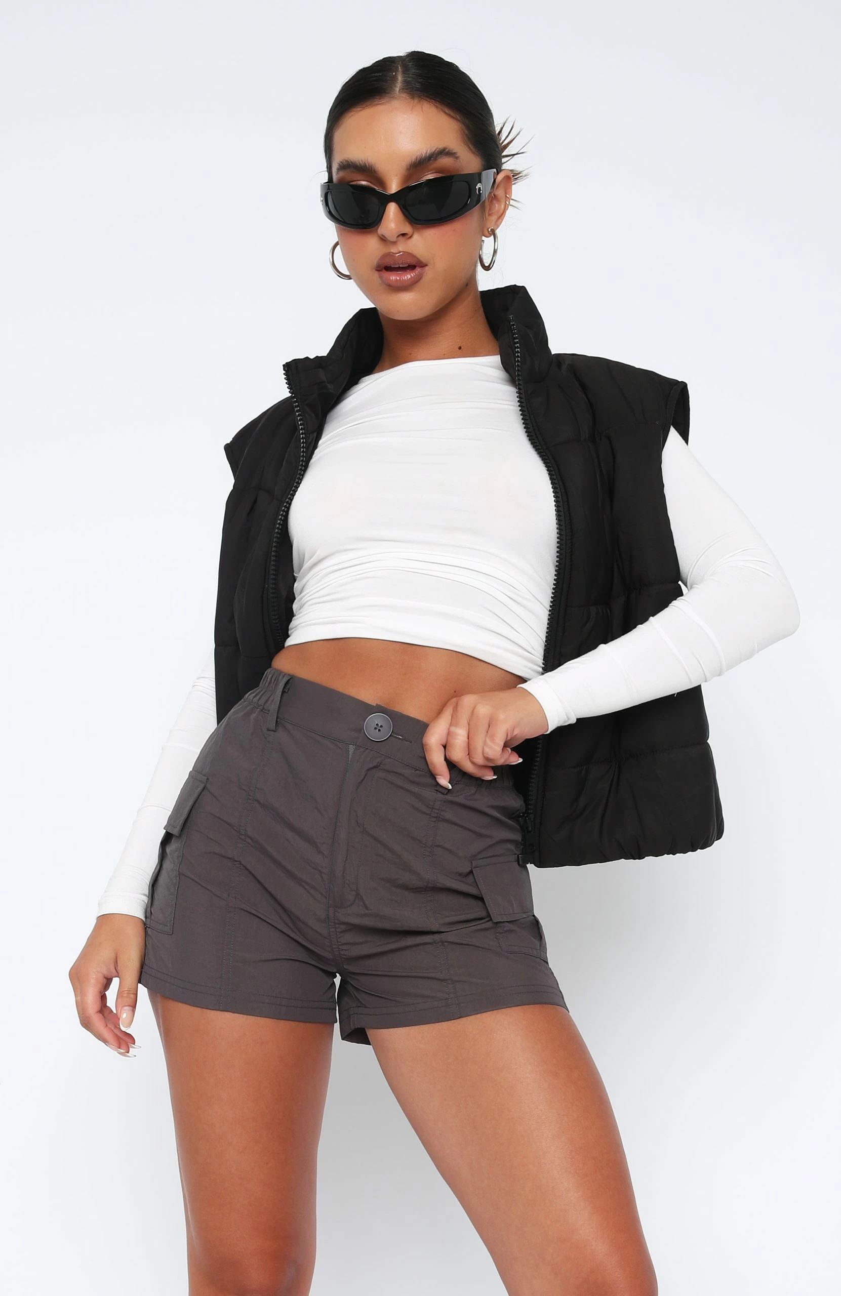 Living On The Edge Shorts Charcoal 2 Living On The Edge Shorts Charcoal - Image 2