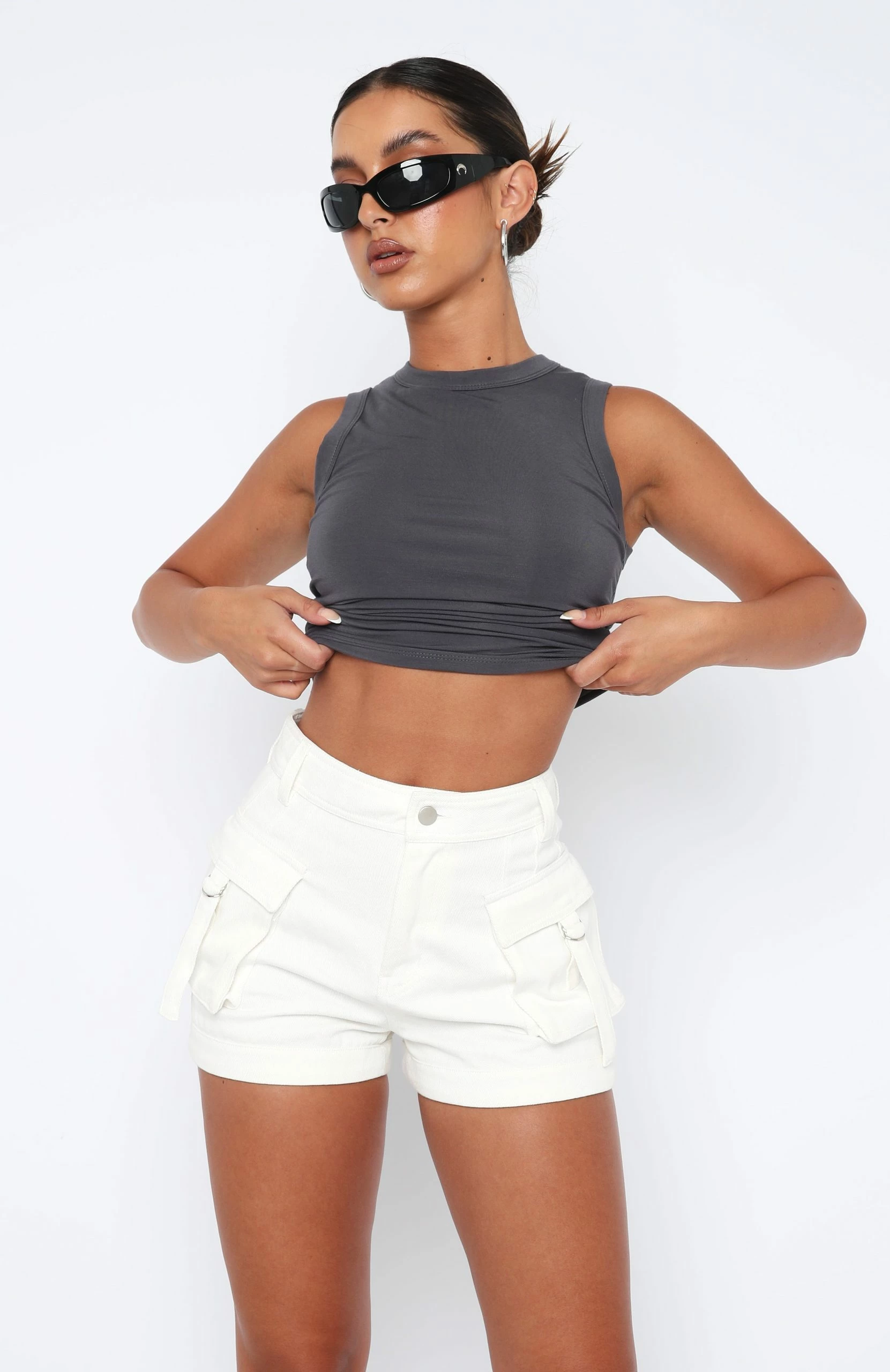 Just A Friend Shorts Off White 2 Just A Friend Shorts Off White - Image 2