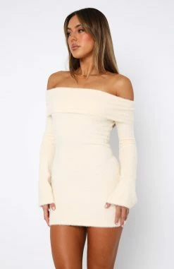 Snow Angel Long Sleeve Mini Dress Cream -Outlet The Lounge Vibe Store 30.06.2336232