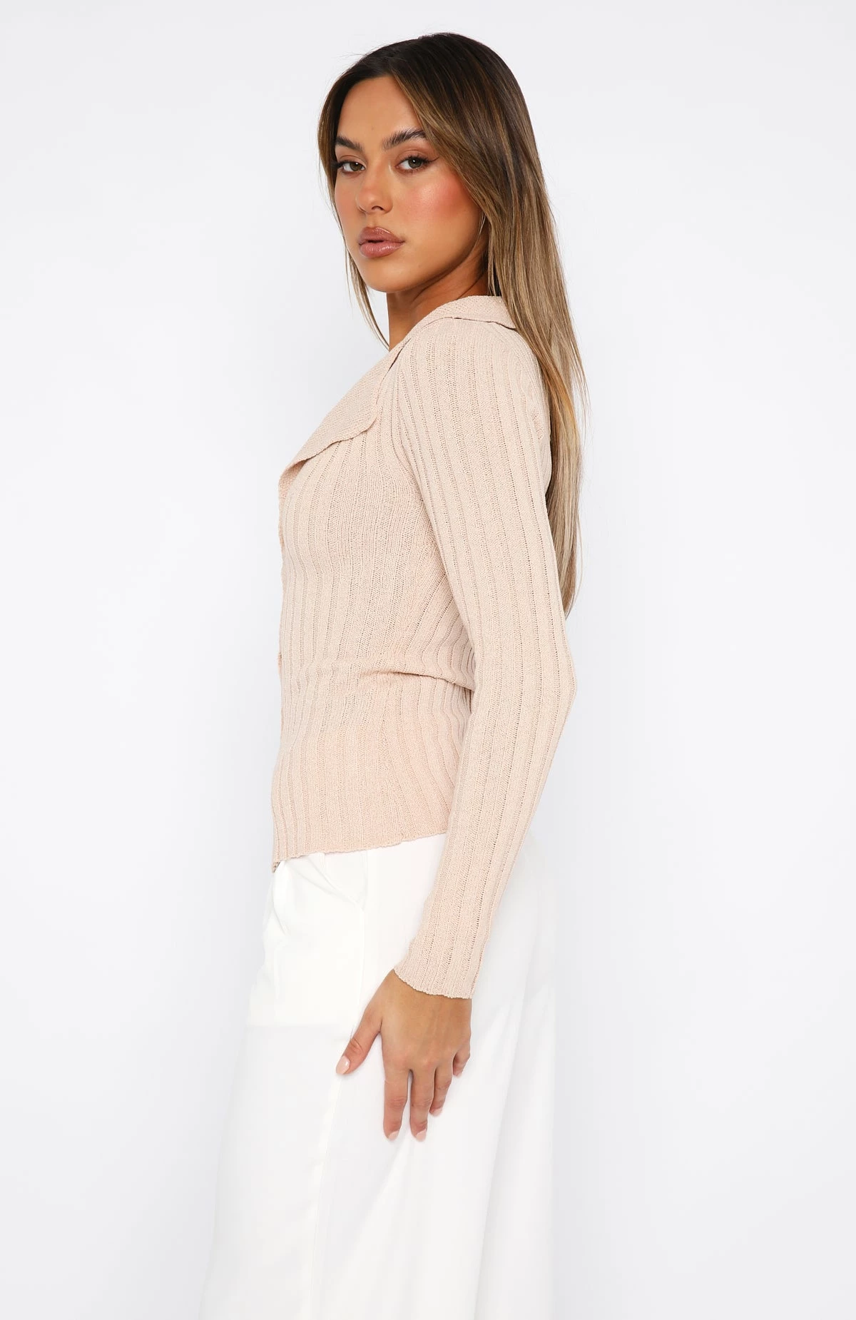 Changes Long Sleeve Knit Top Oatmeal 3 Changes Long Sleeve Knit Top Oatmeal - Image 3