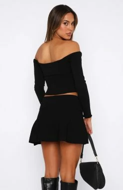 Emotional Long Sleeve Knitted Crop Black -Outlet The Lounge Vibe Store 30.06.2336513