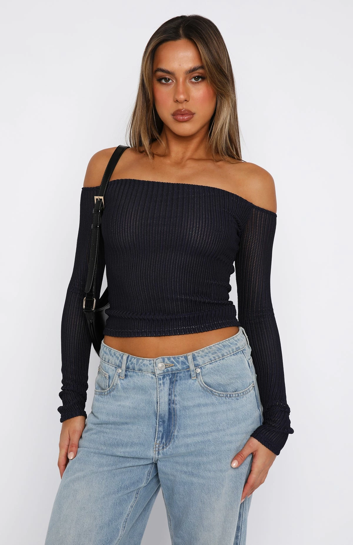 Overnight Long Sleeve Top Navy 2 Overnight Long Sleeve Top Navy - Image 2