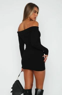 Nice And Clear Long Sleeve Ribbed Mini Dress Black 10 Nice And Clear Long Sleeve Ribbed Mini Dress Black -Outlet The Lounge Vibe Store 30.3.2314169