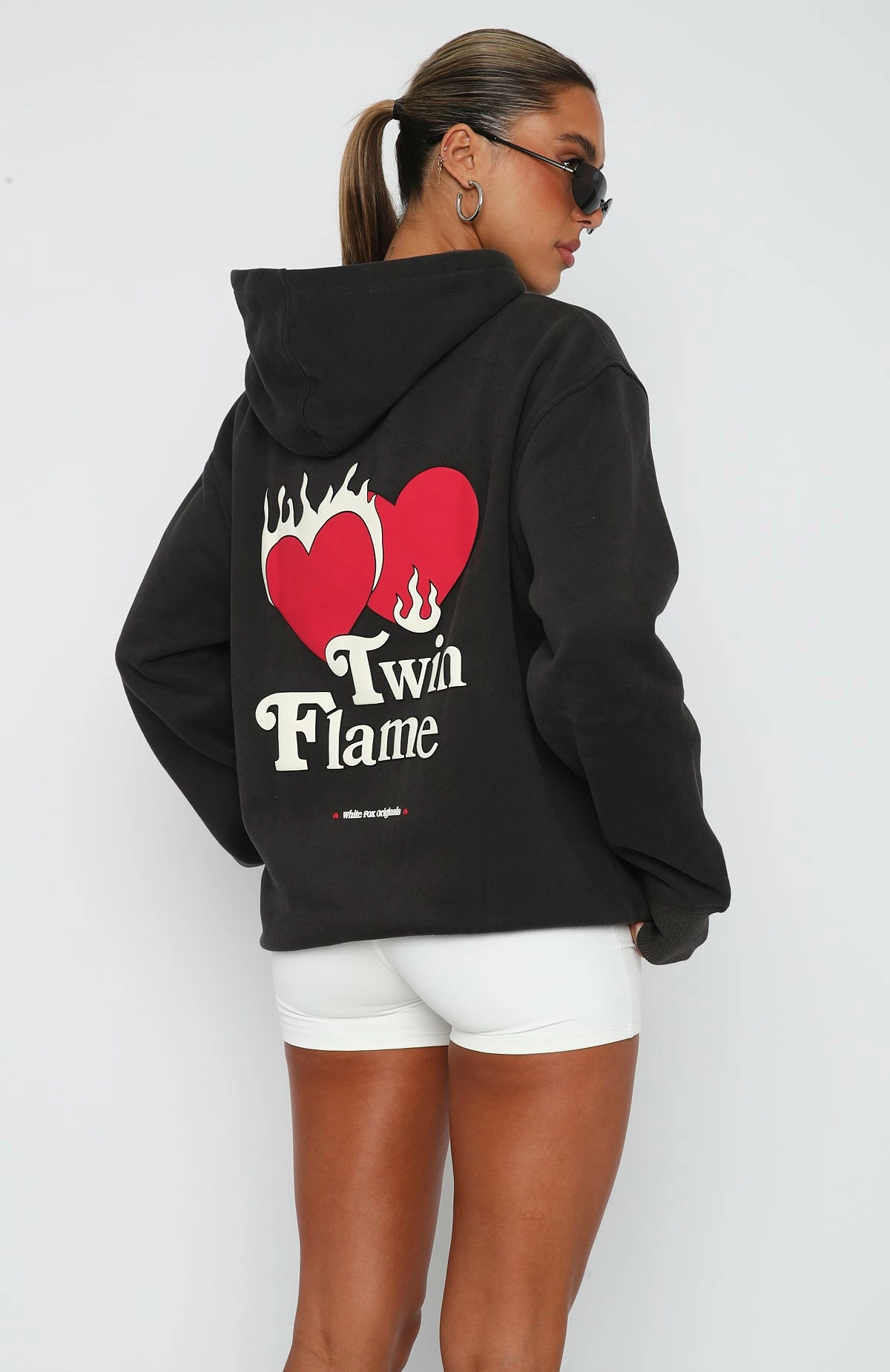Twin Flame Oversized Hoodie Charcoal 4 Twin Flame Oversized Hoodie Charcoal - Image 4