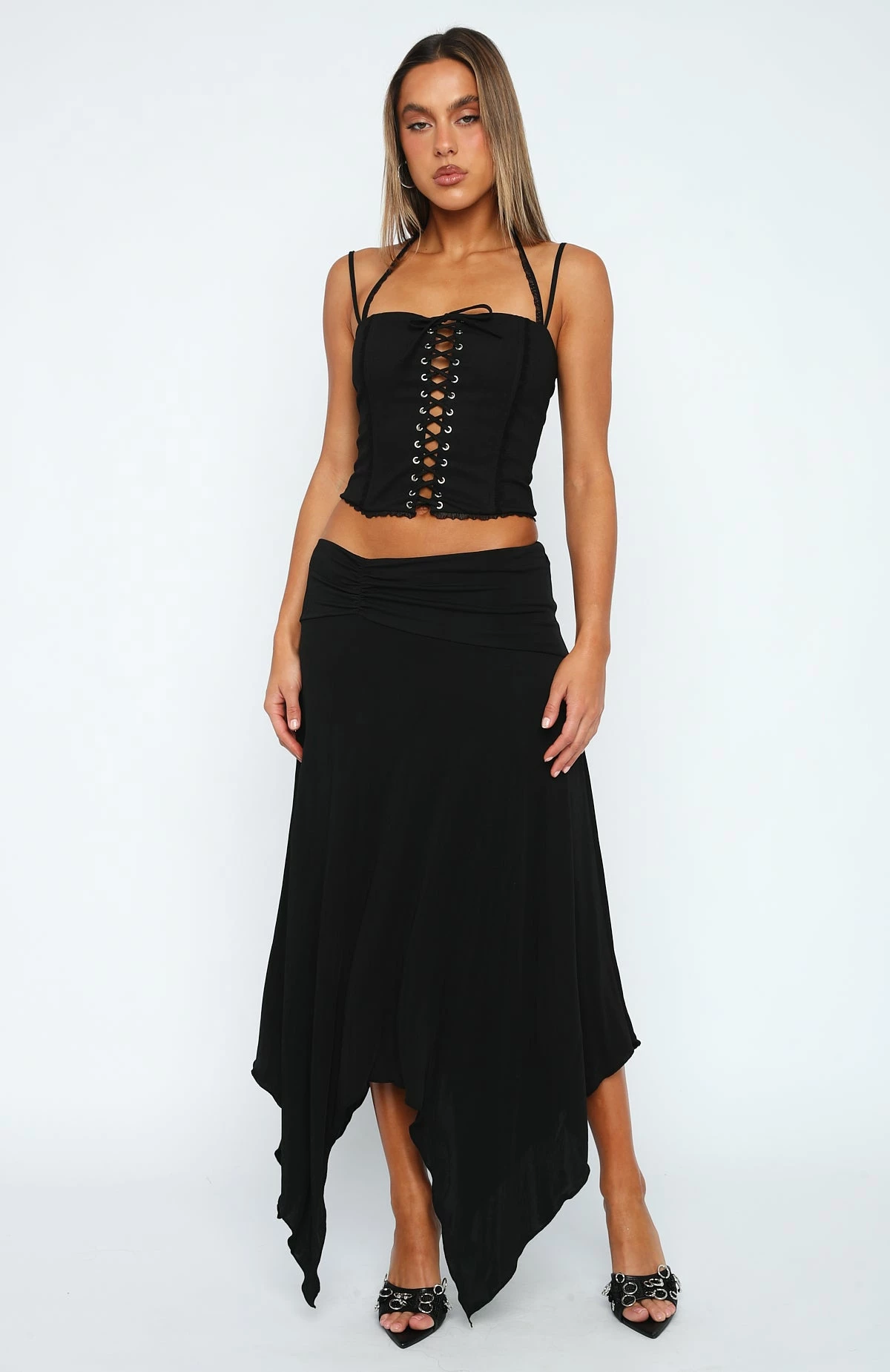 Pretty Poison Midi Skirt Black 2 Pretty Poison Midi Skirt Black - Image 2