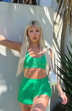 Cut It Out Booty Shorts Green