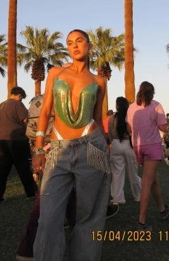 Pass The Diamonds Mid Rise Wide Leg Jeans Blue Wash