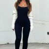 Life Is Short Ribbed Jumpsuit Black