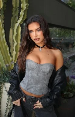 I'm Back Baby PU Bustier Grey -Outlet The Lounge Vibe Store 354510876 713448783918545 7852905393897739250 n