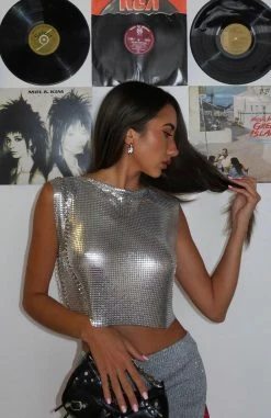 Make My Own Way Glomesh Top Silver