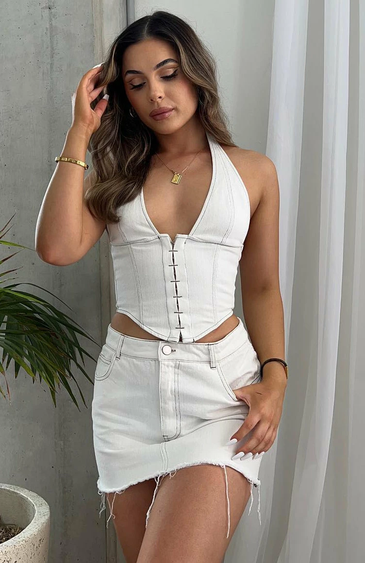 Power Hour Mini Skirt Off White 11 Power Hour Mini Skirt Off White - Image 11