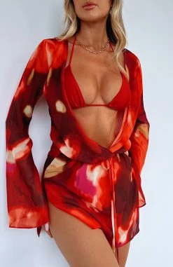 All We Wanted Long Sleeve Mini Dress Sunset Blur