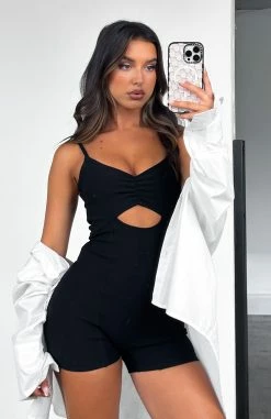 Always Around Ribbed Playsuit Black -Outlet The Lounge Vibe Store ALWAYS AROUND PLAYSUIT 14.02.23 006