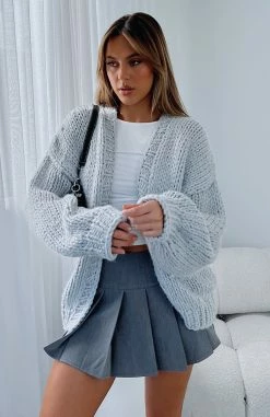 A Little Too Much Knit Cardigan Grey Marle -Outlet The Lounge Vibe Store A LITTLE TO MUCH CARDIGAN 20.06.23 06 1