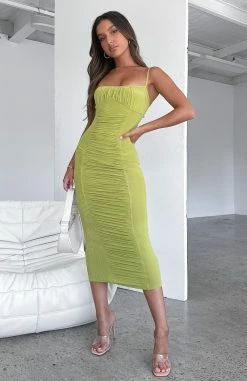 Beautiful Day Mesh Midi Dress Matcha -Outlet The Lounge Vibe Store BEAUTIFUL DAY DRESS 17.01.23 03