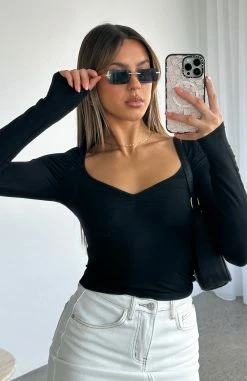 Bring It Down Long Sleeve Top Black -Outlet The Lounge Vibe Store BRING IT DOWN LS TOP 08.08.23 06
