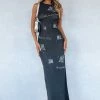 Fashion Fusion Mesh Maxi Dress Charcoal