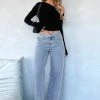 Call You Mine Mid Rise Wide Leg Jeans Mid Blue