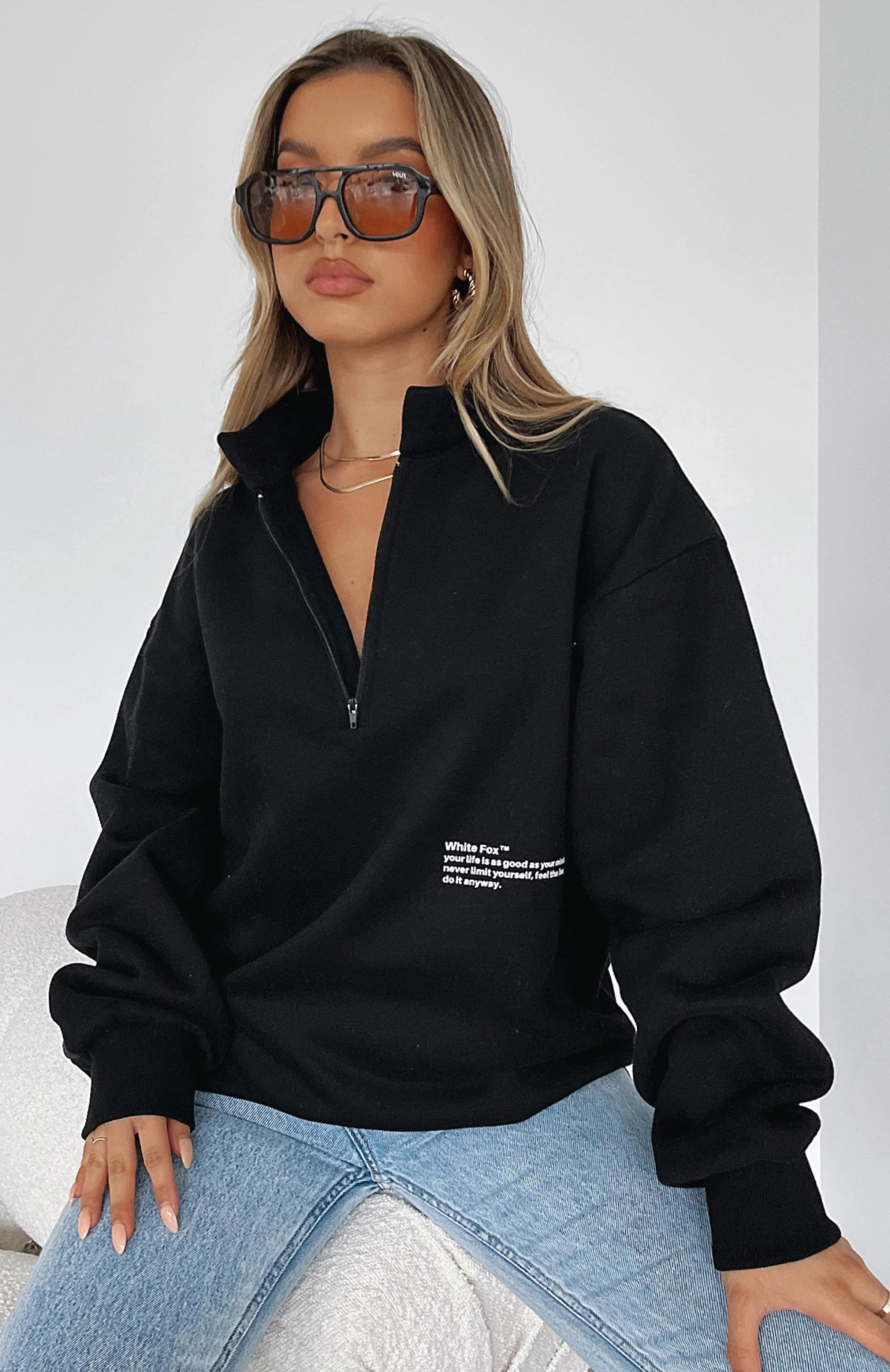 Caught Up With You Zip Front Sweater Black 1 Caught Up With You Zip Front Sweater Black