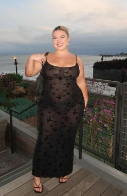 There For Me Maxi Dress Black Butterfly