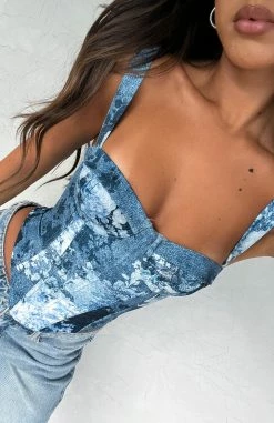 Delicate Love Bustier Cerulean Floral 9 Delicate Love Bustier Cerulean Floral -Outlet The Lounge Vibe Store DELICATE LOVE BUSTIER 020823 004