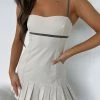 Don't Come Back Mini Dress Beige