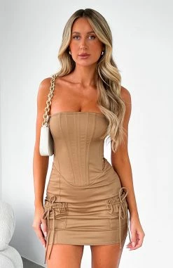 Fallen Angel Mini Dress Beige -Outlet The Lounge Vibe Store FALLEN ANGEL DRESS 19.05.23 01