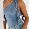 Give You Love One Shoulder Bodysuit Steel