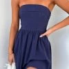 Got That Feeling Strapless Mini Dress Navy