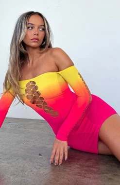 Hate To Say Long Sleeve Mini Dress Sunset Gradient 13 Hate To Say Long Sleeve Mini Dress Sunset Gradient -Outlet The Lounge Vibe Store HATE TO SAY DRESS 20.10.22 32