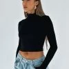 Her Obsession Long Sleeve Crop Black
