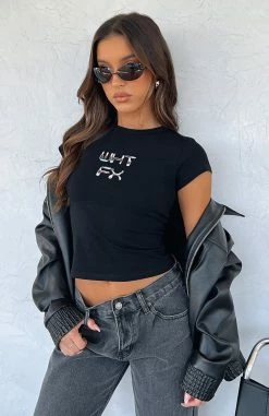 Higher Dimension Baby Tee Black