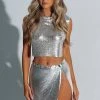 The Count Down Glomesh Mini Skirt Silver