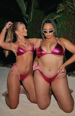 Rancho Mirage Bikini Top Metallic Pink