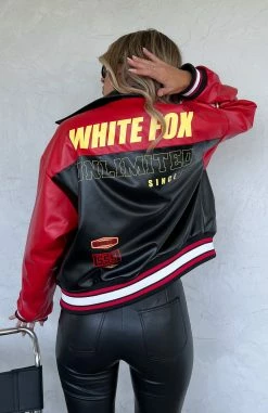 Out Of Here Bomber Jacket Black/Red -Outlet The Lounge Vibe Store IMG 2397
