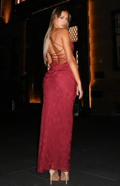 Made For Me Maxi Dress Wine -Outlet The Lounge Vibe Store IMG 34472