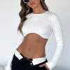 Keep It Coming Long Sleeve Crop White