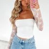 Fall In Love Again Lace Bolero Top Set White
