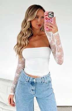 Fall In Love Again Lace Bolero Top Set White