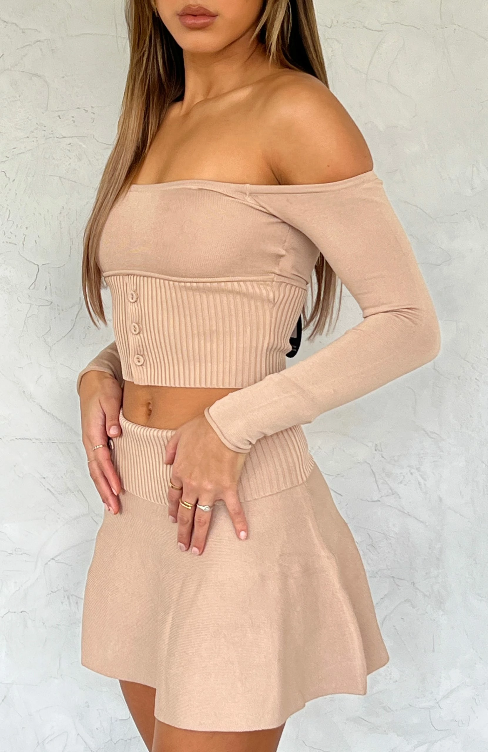 Emotional Long Sleeve Knitted Crop Oatmeal 1 Emotional Long Sleeve Knitted Crop Oatmeal