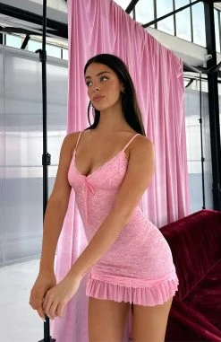 Bad Together Lace Mini Dress Pink -Outlet The Lounge Vibe Store IMG 5143 1