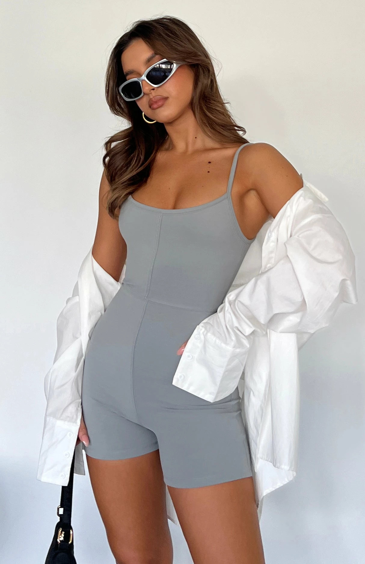 Clearly Into You Ribbed Playsuit Grey 7 Clearly Into You Ribbed Playsuit Grey - Image 7